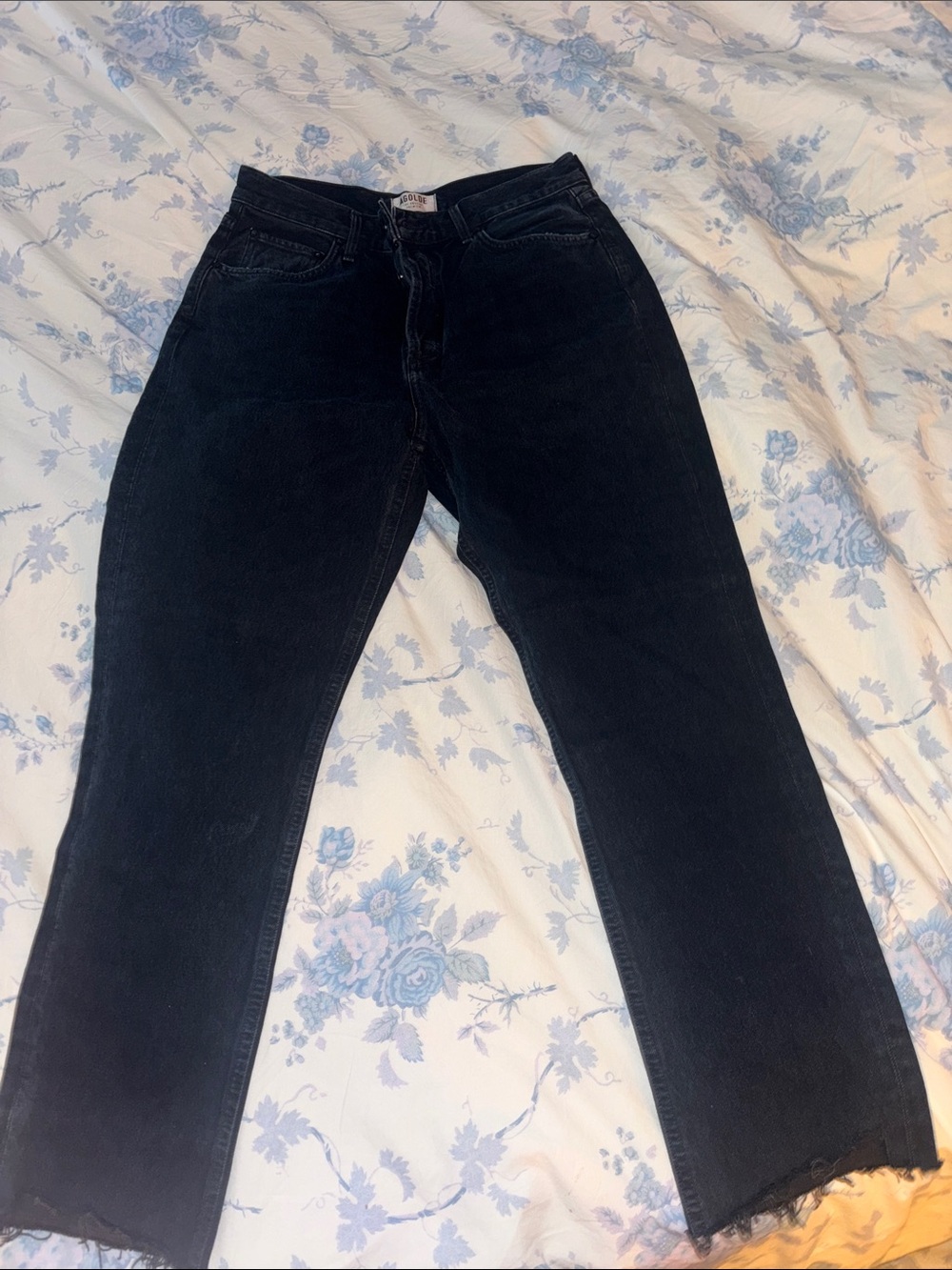 Agolde Black Straight High-Rise Jeans